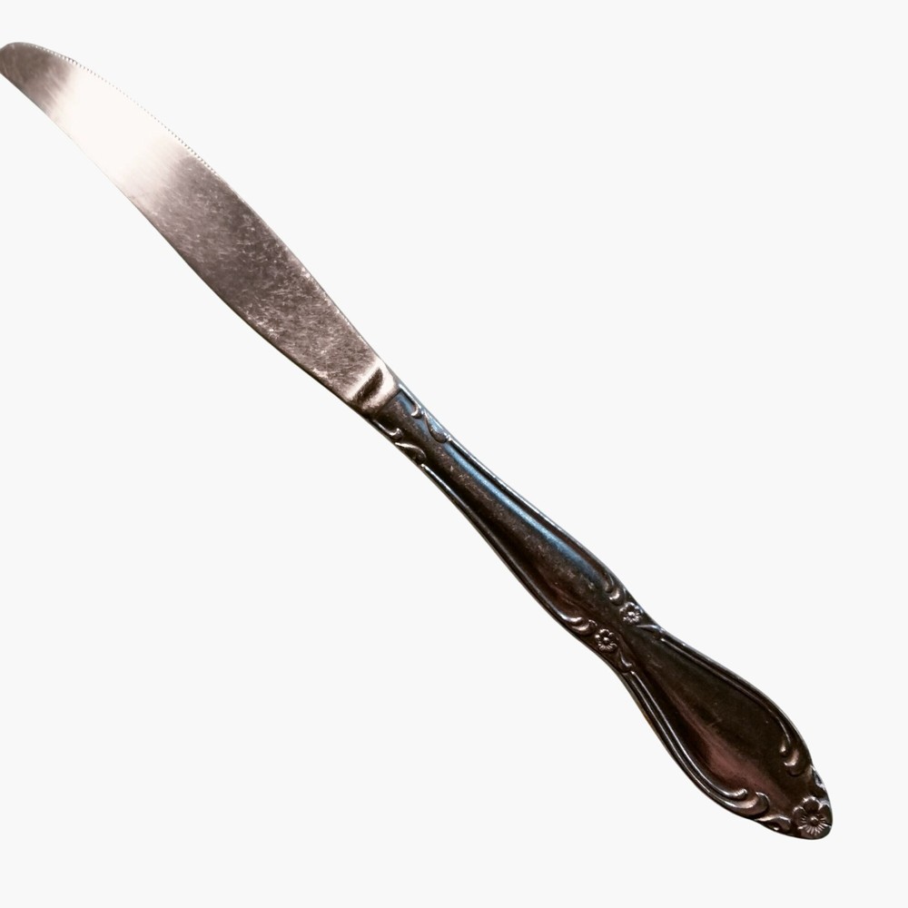 Monogrammed R Dinner Knife Ornate Floral Handle Replacement