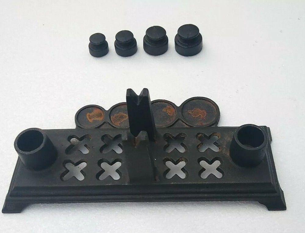 Small Cast Iron Balance Scale Marked J. W. Missing Plate
