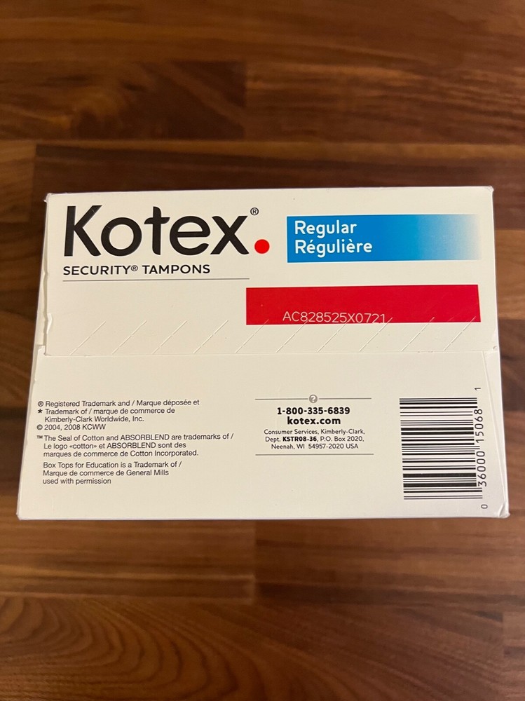 Kotex Security Tampons - Regular Absorbency 36 Count Sealed Plastic Unscented