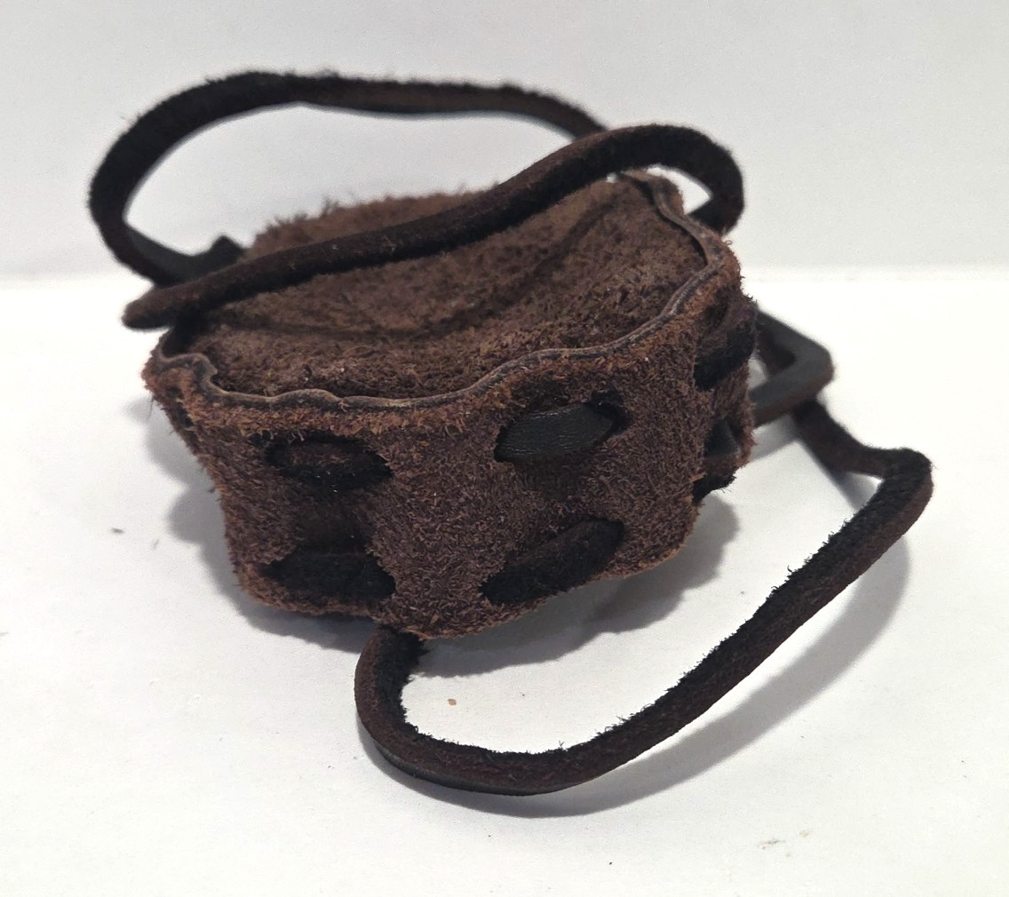 Handmade Native American Medicine Bag Small Leather Brown Small Drawstring