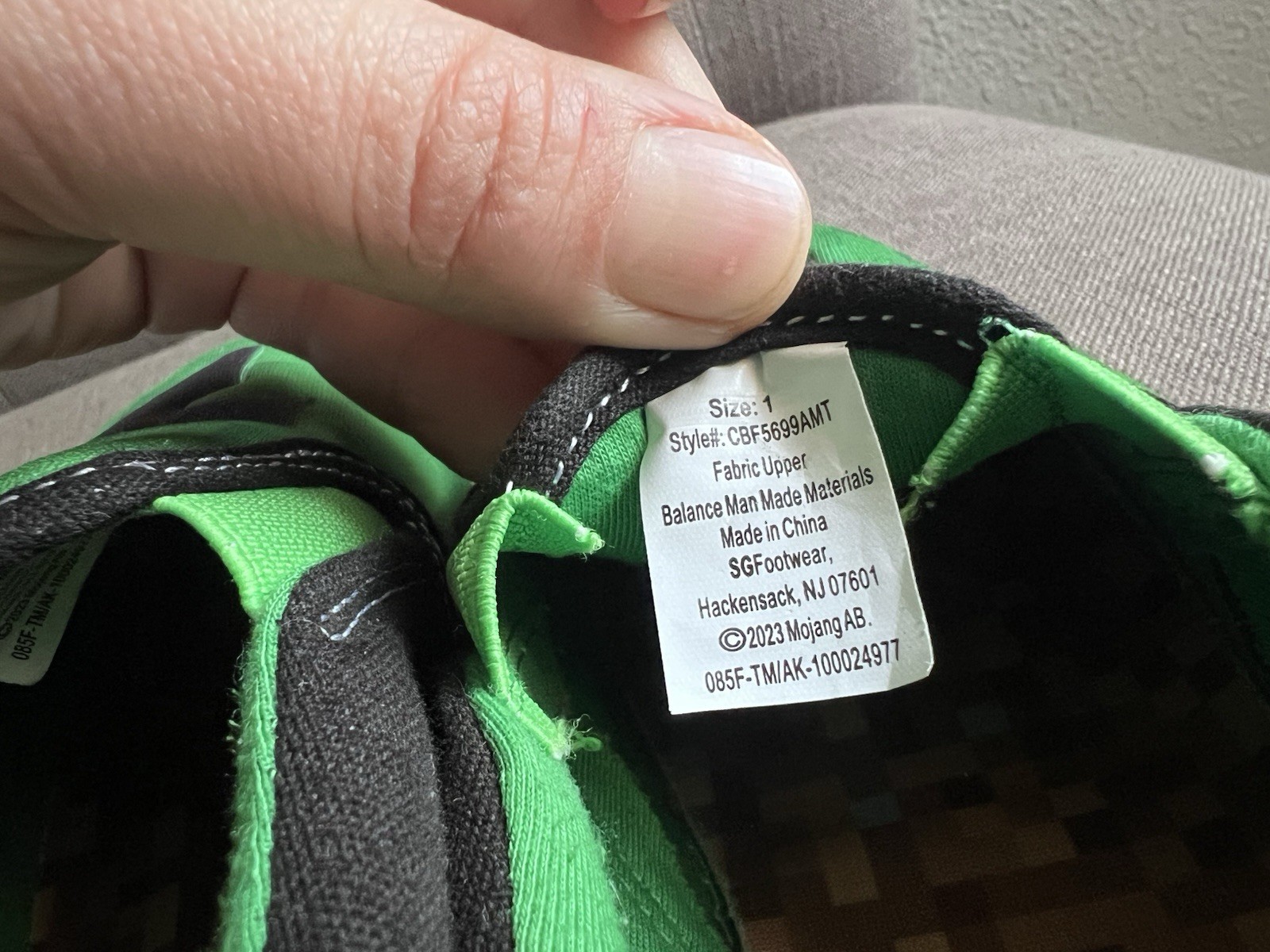 Boys Minecraft Casual Slip-on Shoes Size 1