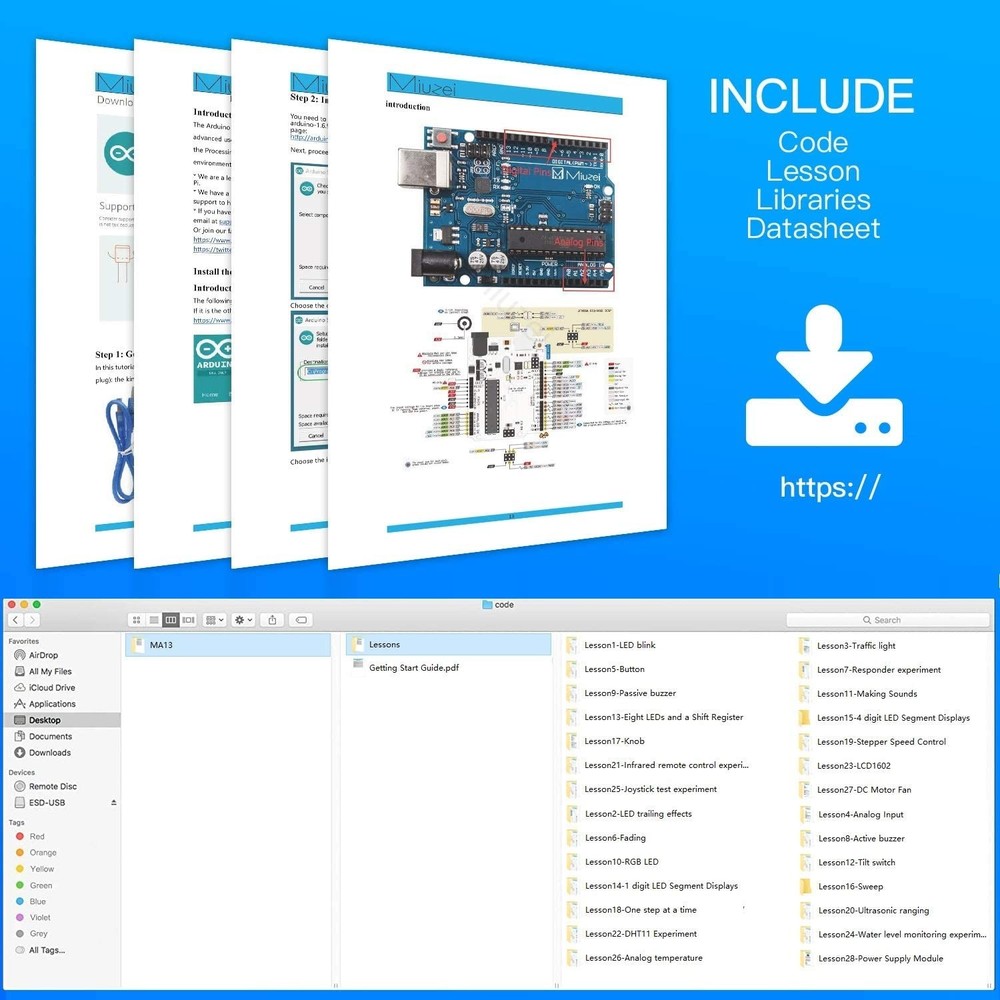 Starter Kit with Arduino Projects with Microcontroller, LCD1602 Module, Bread...