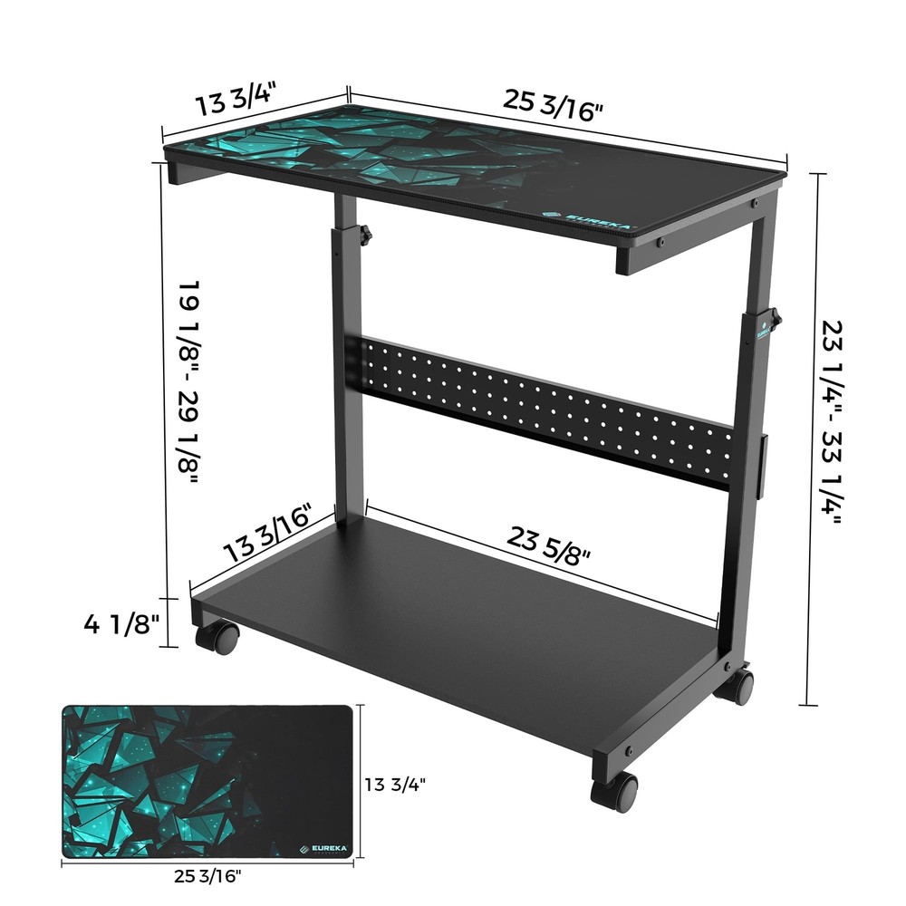 EUREKA ERGONOMIC Height Adjustable Computer Tower Stand, 2-Tier ATX-Case CPU ...