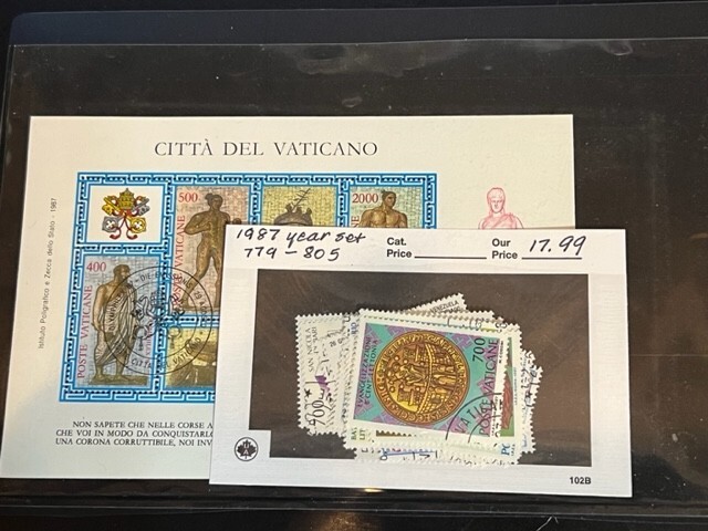Vatican stamp 1987 year set used