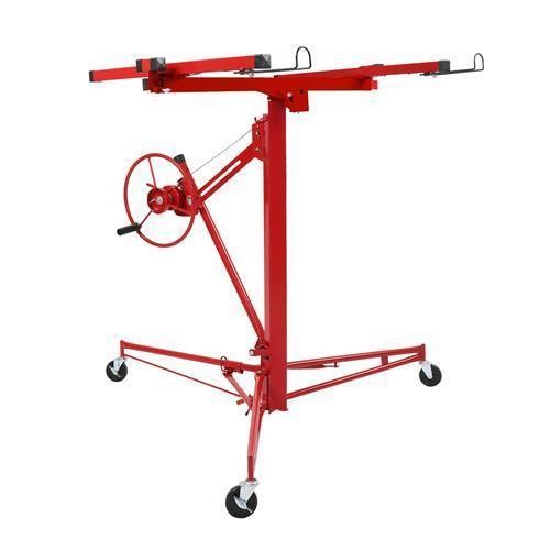 Professional 11FT Steel Drywall Lifter - 150LBS Load, 4" Casters & Foot Brake