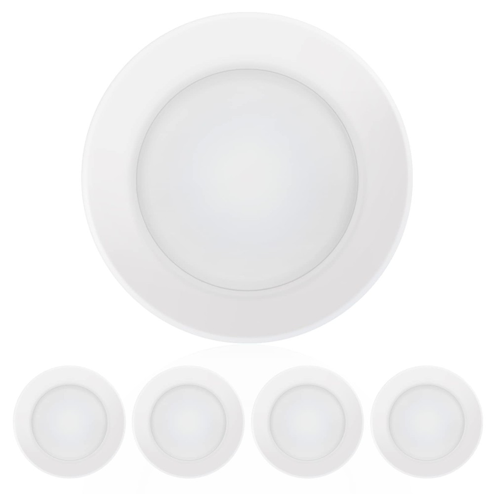 ECOELER 4 Inch LED Disk Light, Dimmable Flush Mount Ceiling 3000K, White
