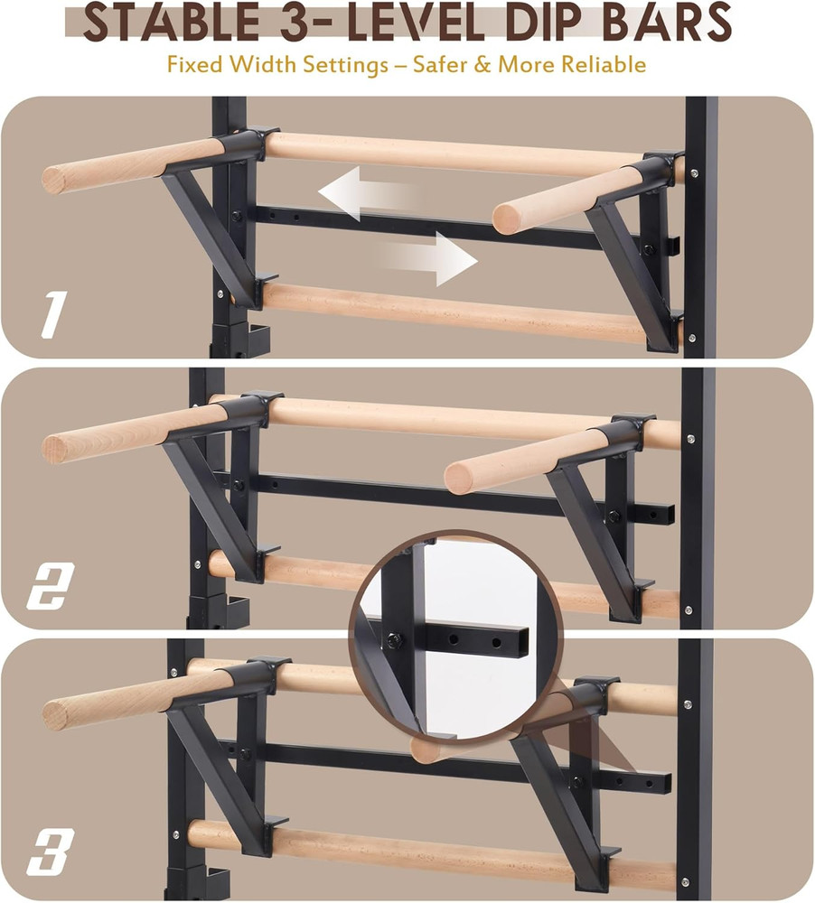 Solid Beechwood Stall Bar – Wall-Mounted Gymnastics Wall Ladder, Durable Beech W