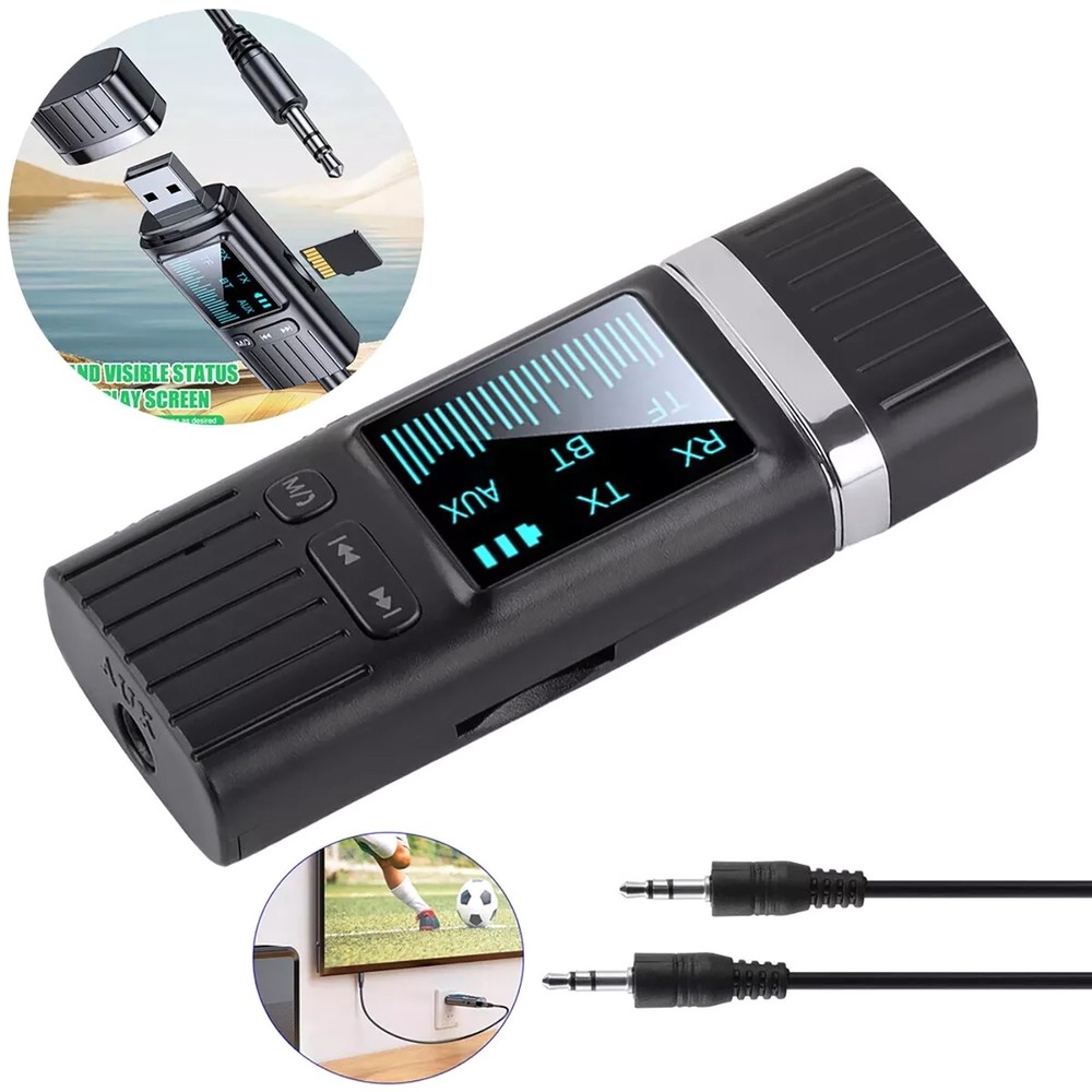 1Pc Wireless Bluetooth5.4 Transmitter Receiver Audio 3.5mm Jack Aux Adapter DC5V