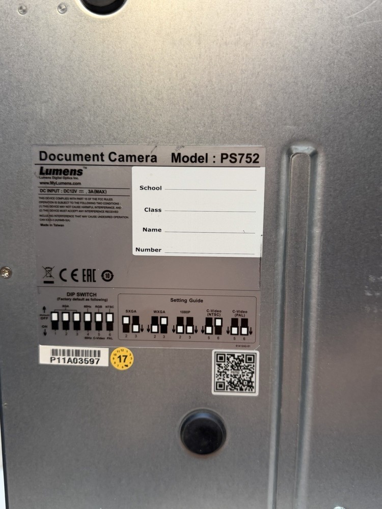 Lumens PS752 Document Viewer Camera - Tested and Working - Brighter Teaching