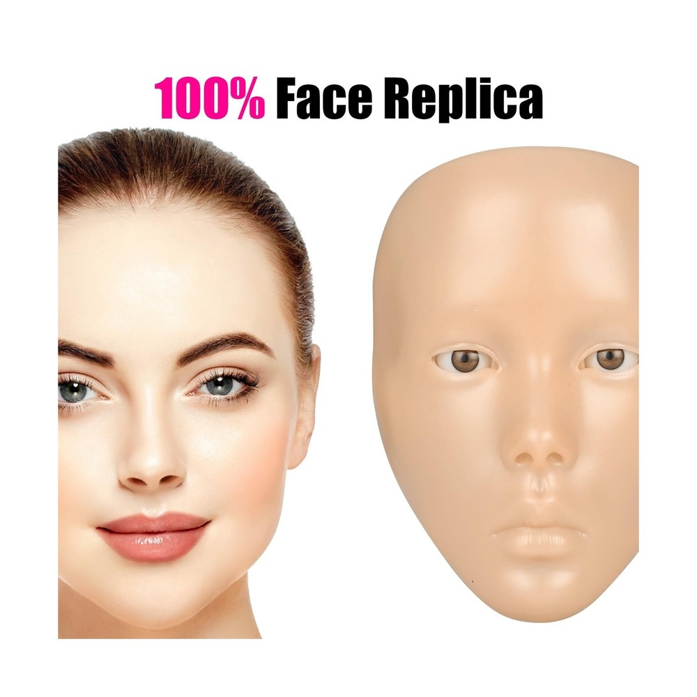 Makeup Mannequin Practice Face Board, Reusable Silicone Makeup Practice Face/...