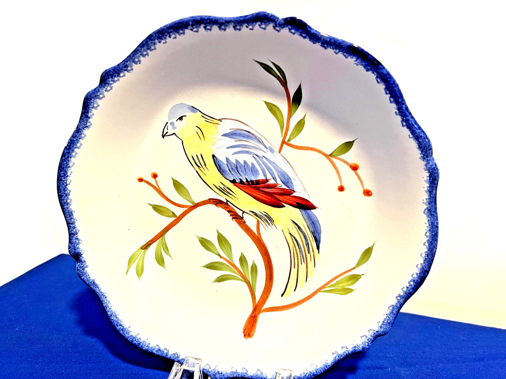 Quimper Pottery 4 Bird Plates 1935