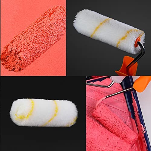 100 Pieces 4 Inch Paint Roller Covers Small Roller Nap with Roller Frame Kit