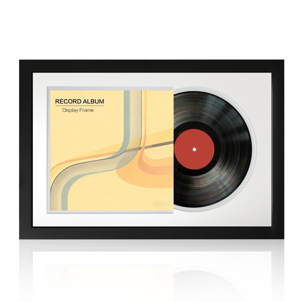 7-Inch Vinyl Record Display Frame, 45 Record Vinyl, Solid Wood Frame