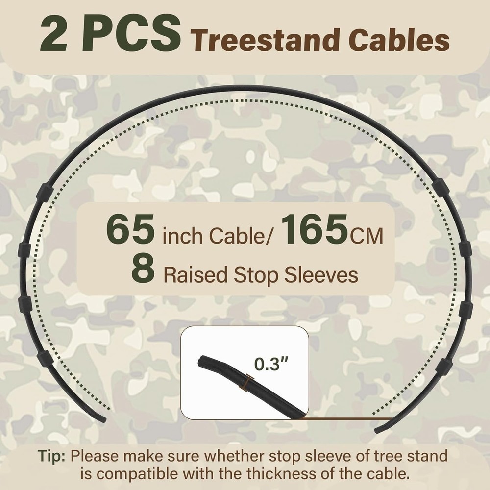 Climbing Tree Stand Replacement Cables for Summit Climber, 65" Hang On Climber