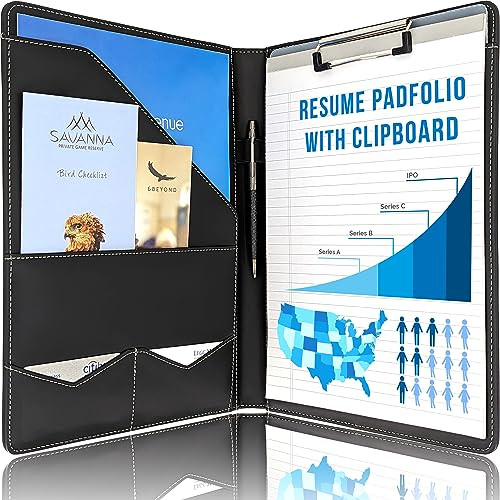 Padfolio Clipboard Folder | Portfolio Organizer with Removable Clipboard