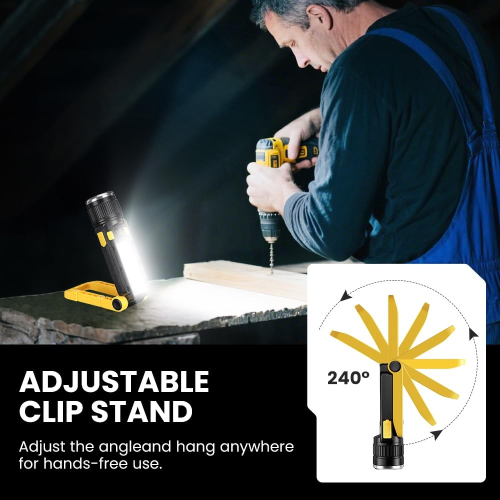 Rechargeable LED Magnetic Work Light, Portable Work Lights, 7 Flashlight Mode...