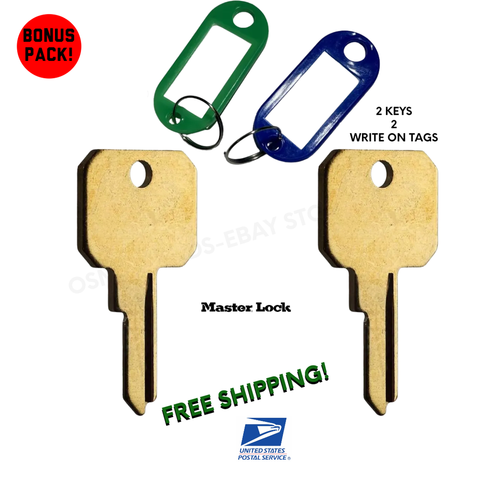 2 PACK Master Lock M1 Blank Brass Do Not Duplicate DND Padlock Key Blank BONUS!