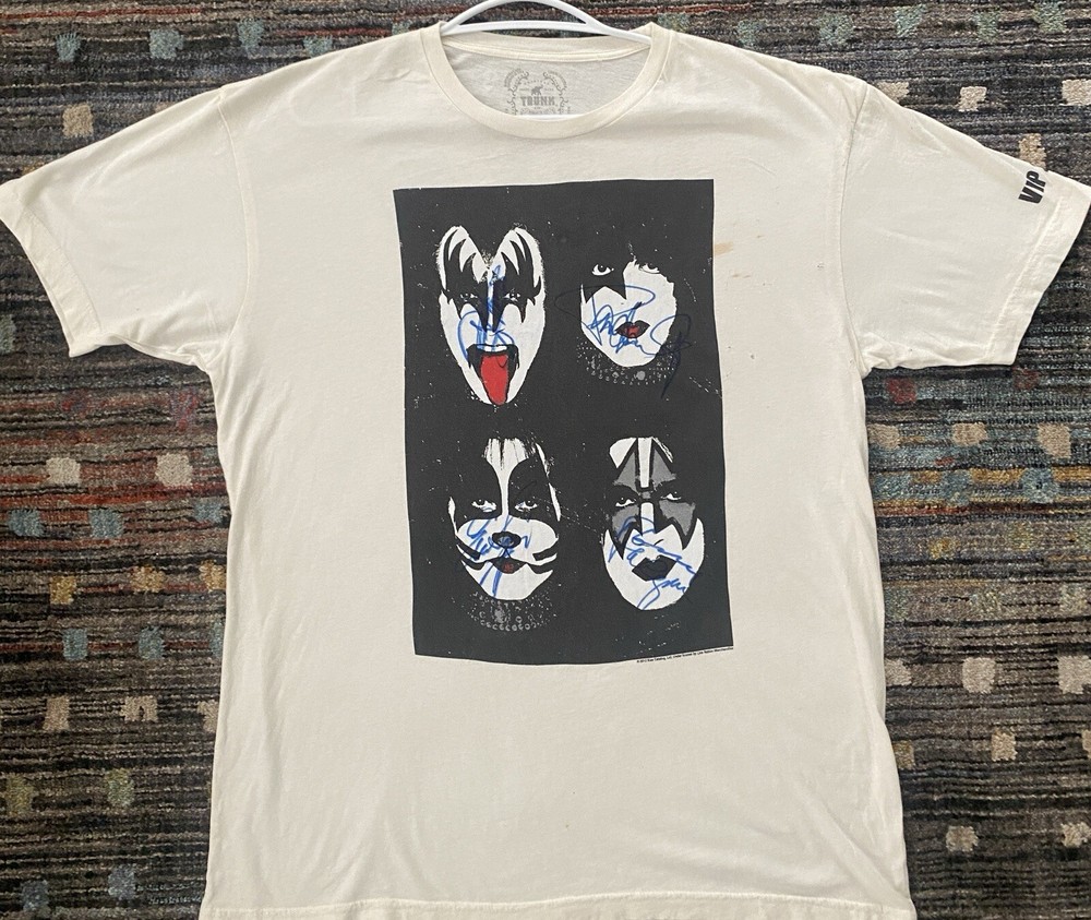 Signed KISS Shirt VIP 2012 Faces Trunk LTD Premium Licensed Tour 2012 W/ Ticket