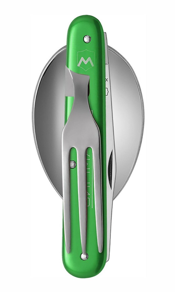 Mercury Rover Multi-Tool Green Rover Camping Multi-Tool Spoon Fork Knife Sheath