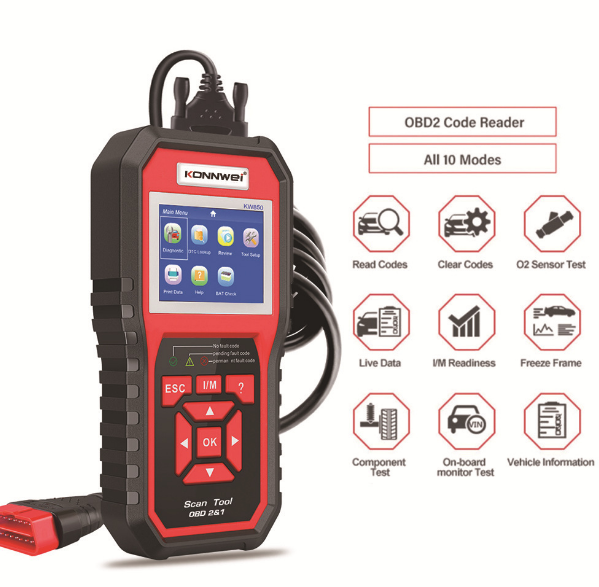 KW850 supports ELM327 OBDII car computer fault scanner and code reader