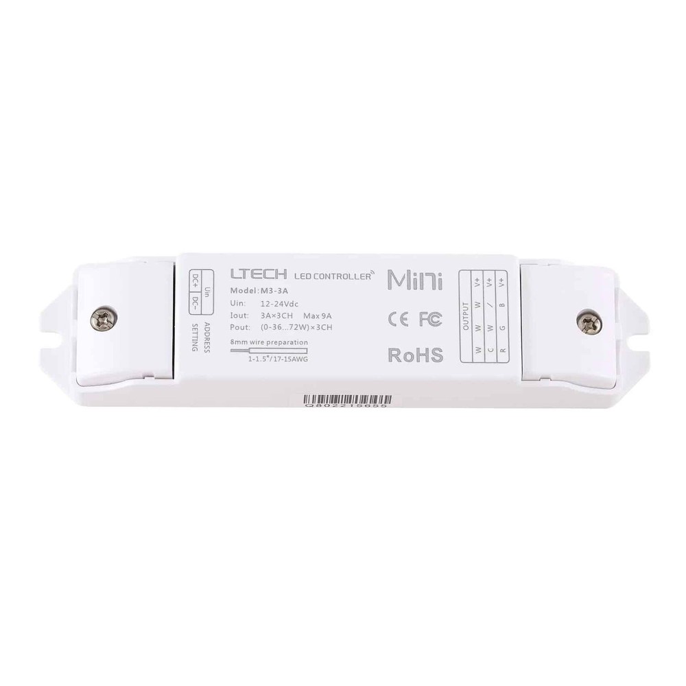 LTech M6+M3-3A LED RF 3 Channel RGB Wireless Remote Controller Set Button Preset
