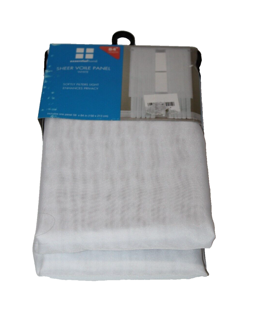 Essential Home One Solid White Sheer Voile Panel 59"x84"