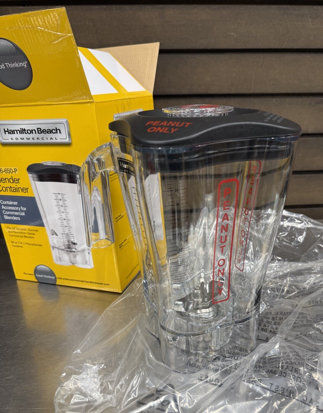 Hamilton Beach 6126-650-P PEANUTS ONLY Blender Container Assembly 64oz NEW