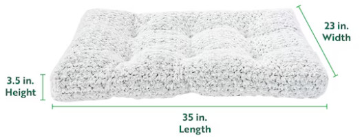 Heart & Herd Rectangular Gray Crate Polyester Pillow Dog Bed ( Medium )