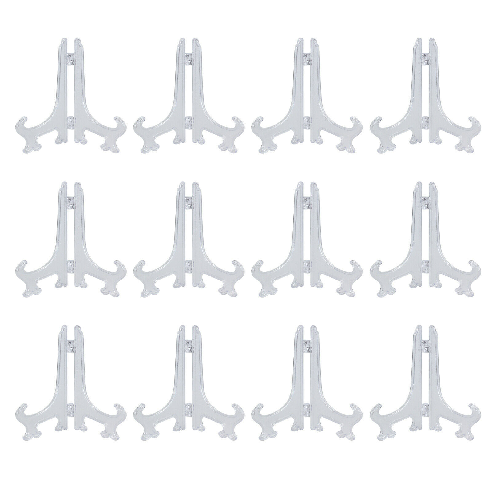 12Pcs 5" Tall Plastic Easel Display Stand Plate Holders For Photo Dish Art New