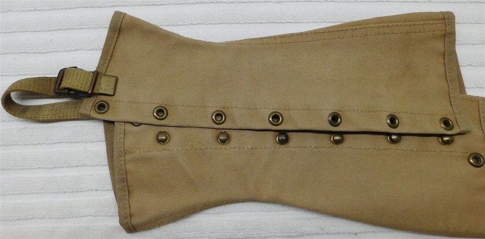 Vintage Original US Army WW2 Canvas Leggings Soldier Worn by Dickey, R.C.
