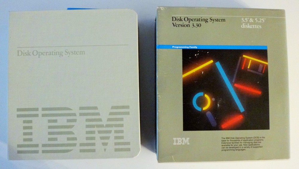 Vintage IBM DOS Disk Operating System 3.30 Software Diskettes Box Binder Manuals