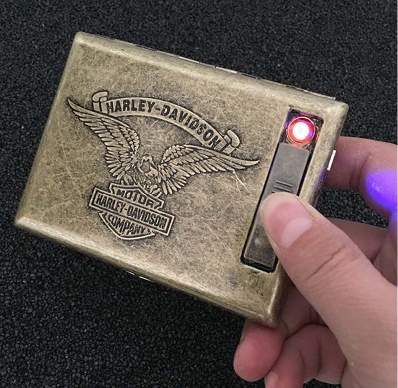 HARLEY - DAVIDSON Lighter cigarette case for 20 cigarettes pack