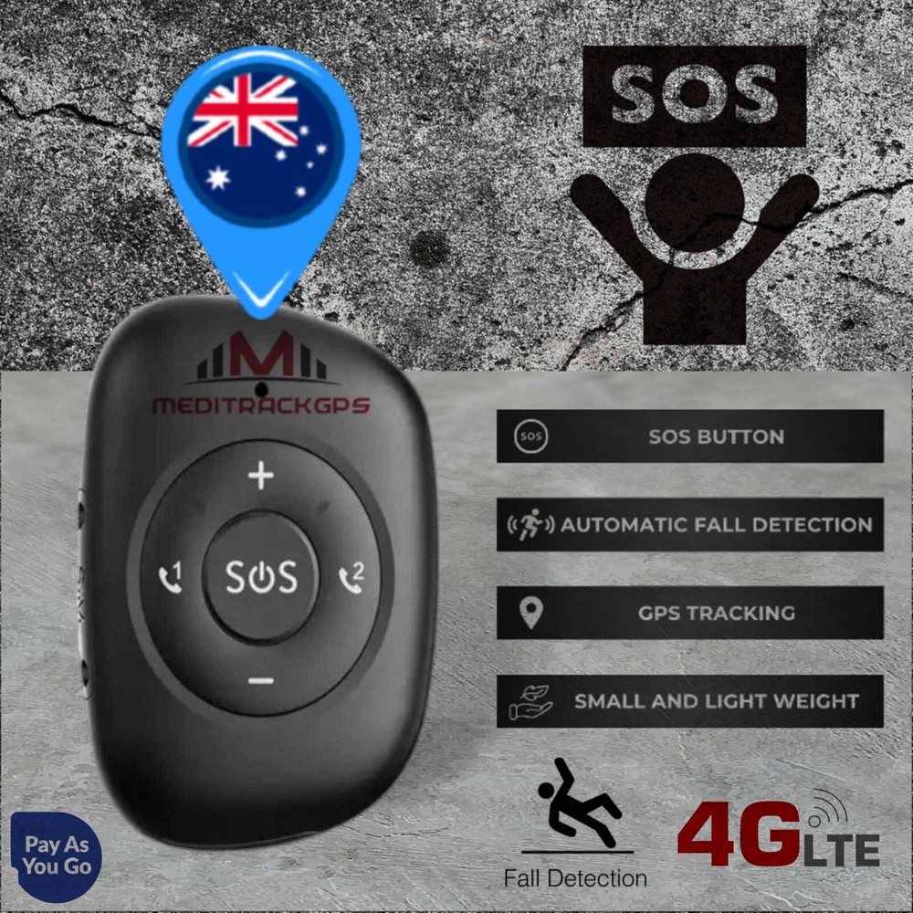 MediTrackGPS® 4G GPS Tracker Personal Elderly Child Tracking Device Pendant MT50