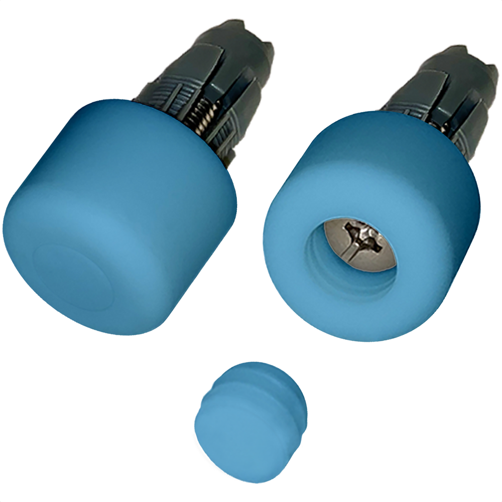 BUMPY END PLUG Bike Handlebar Soft Safe Secure Best Fit Grip Cap Light Blue Pair