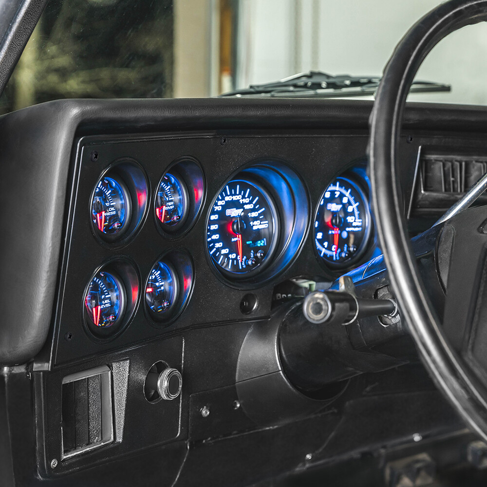 GlowShift Cluster Dashboard Panel Pod 6-Gauge Package Bundle for 73-87 Chevy C10