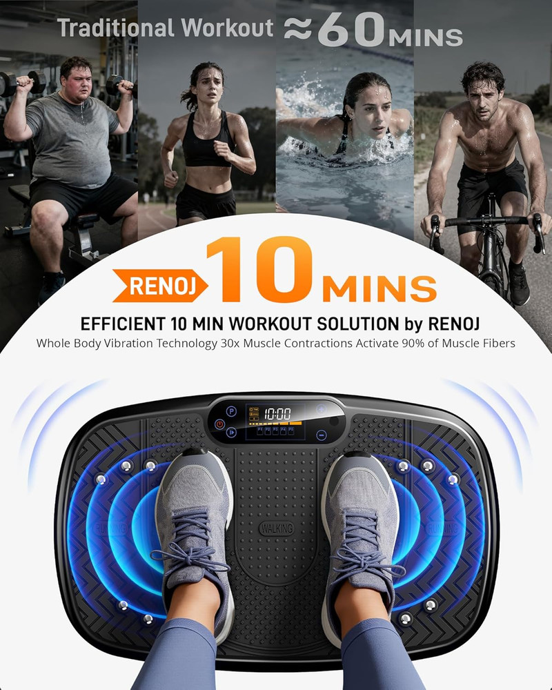 Vibration Plate Exercise Machine, Full Body Workout Vibrating Platform for Weigh