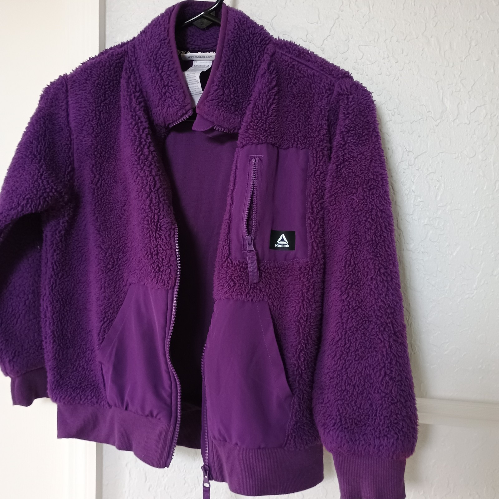 Reebok Fleece Full Zip Jacket Girls Size 7/8 Purple