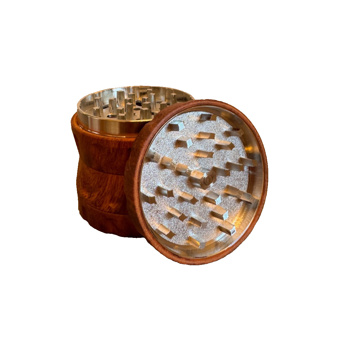 2.5" Resin Wood Herb Spice Grinder Aluminum 4 Piece Magnetic Lid Tobacco Crusher