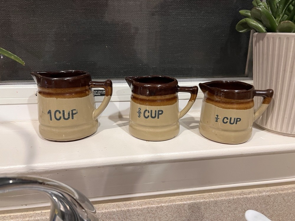 Vintage Stoneware Measuring Cups