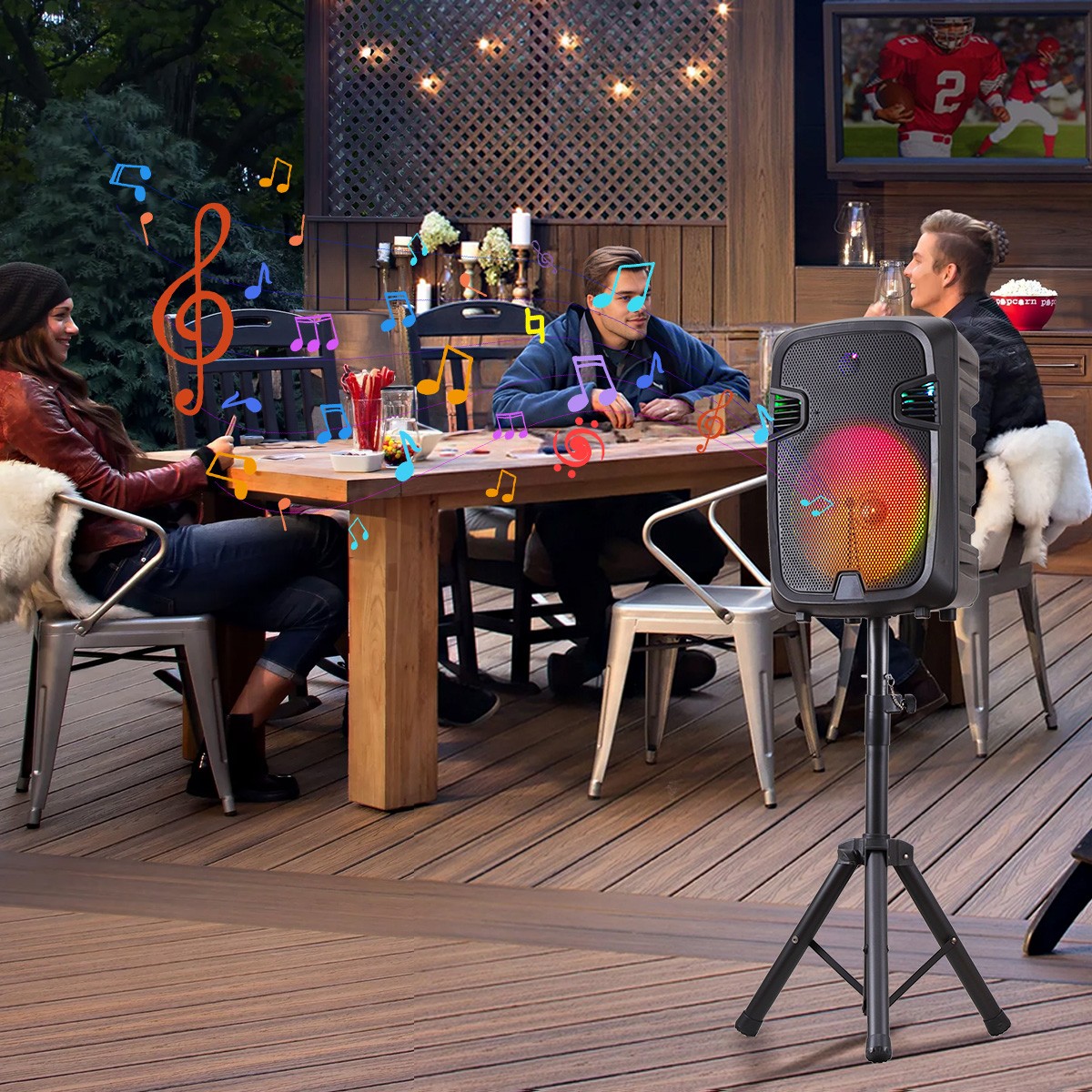 12'' 10000W Loud Large Party Speaker Bluetooth Heavy Bass Sound Party & Micphone