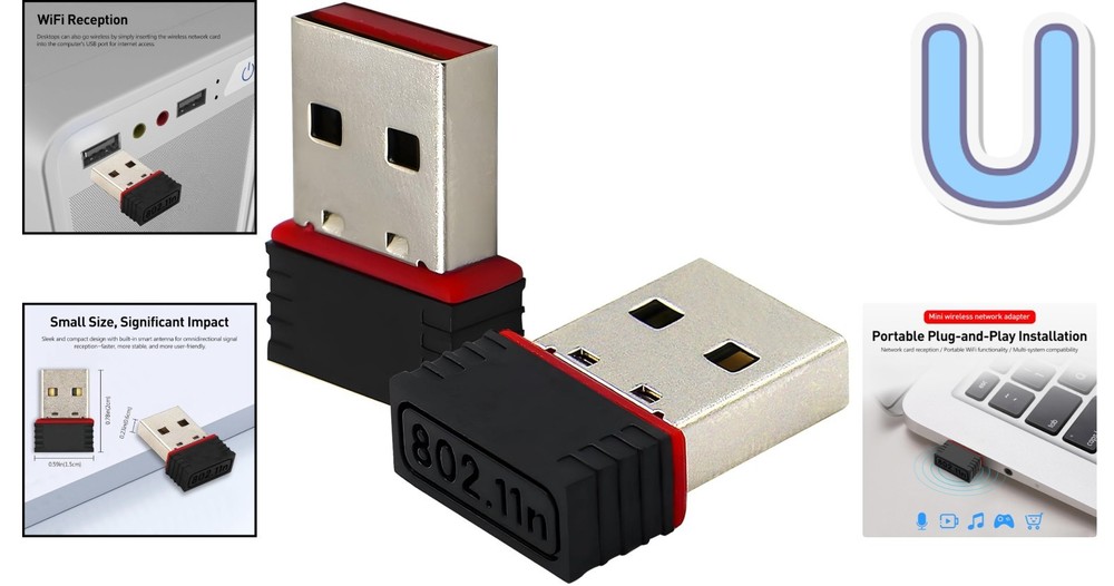 Compact 150Mbps Wireless USB WiFi Adapter for Enhanced Streaming – 2 Pack