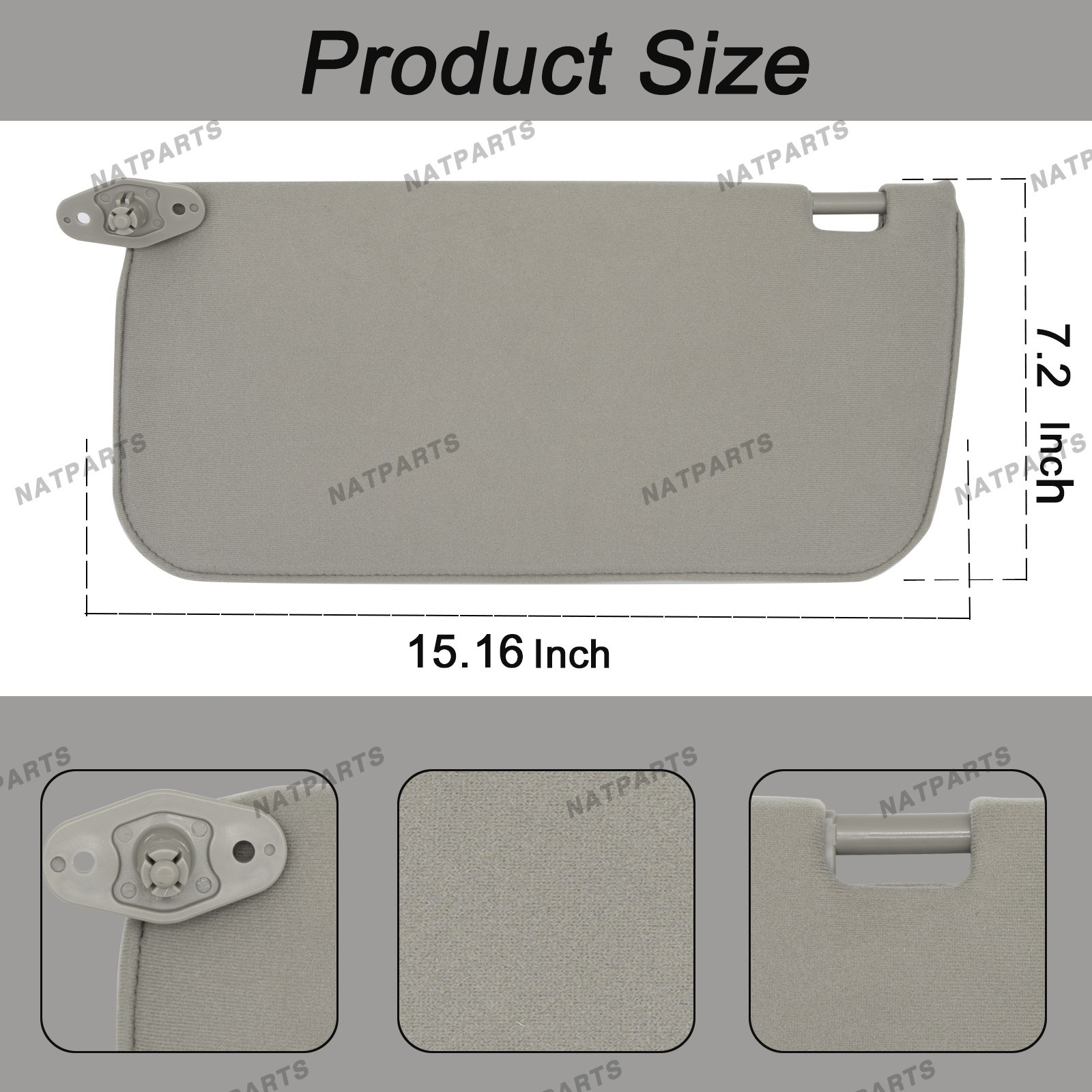 Pair Gray Sun Visor for Nissan Frontier Xterra 1998-2004 964017Z823 964007Z823