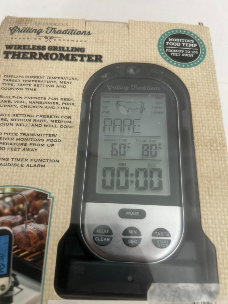 grilling traditions wireless grilling thermometer programmable meat digital