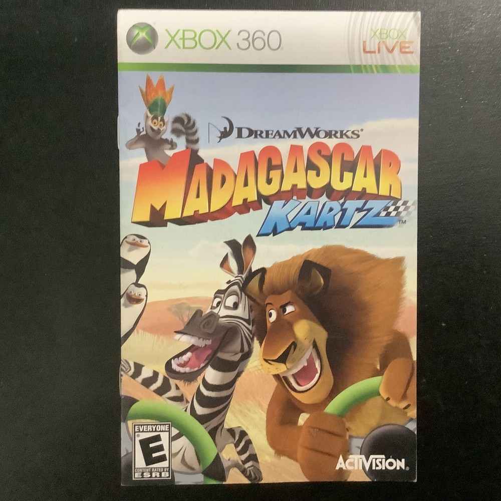 Madagascar Kartz Microsoft Xbox 360 Instruction Manual Only