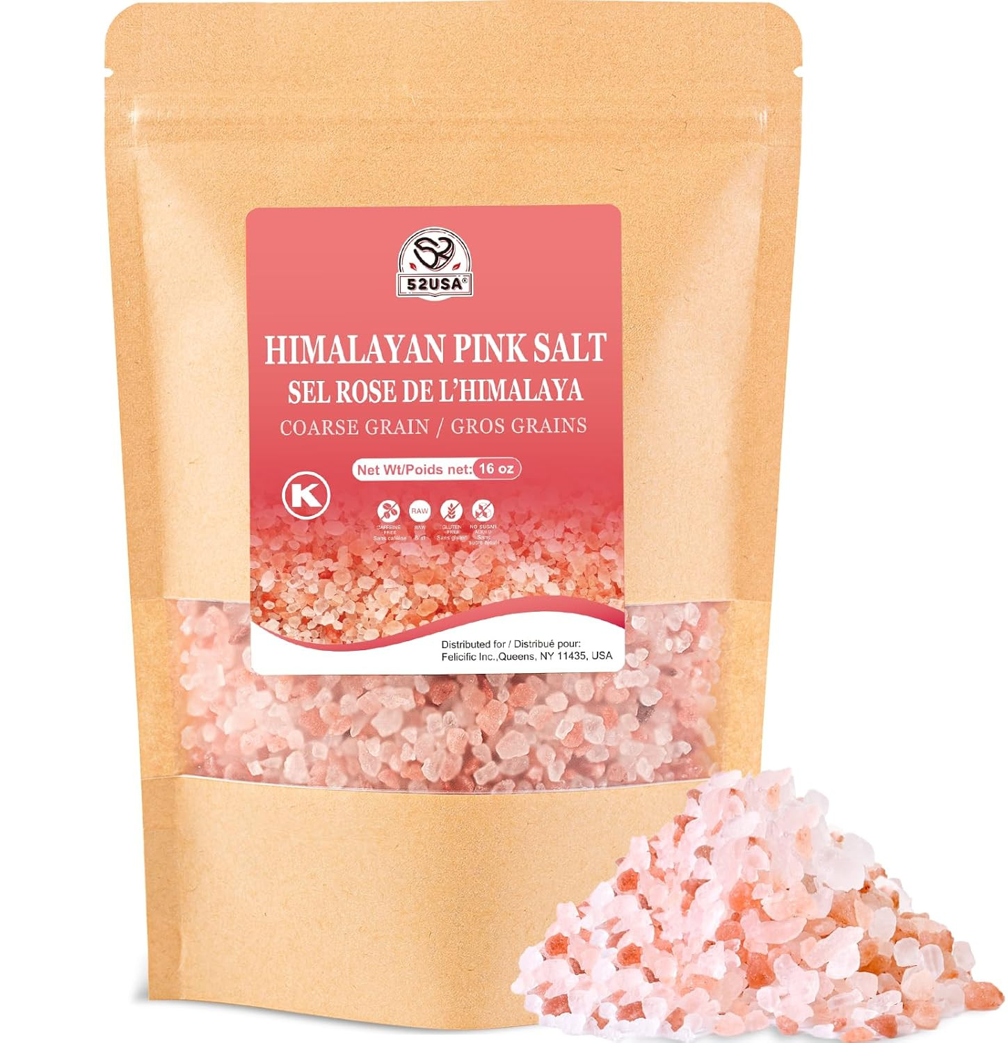 Himalayan Pink Salt Coarse, Coarse Grain 1 Lb, Pink Himalayans Sea Salt, Sea Sal