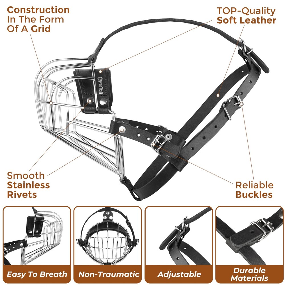 Metal Muzzle for Boxer Dog Breed – Bite Proof Boxer Muzzle for Medium and Lar...