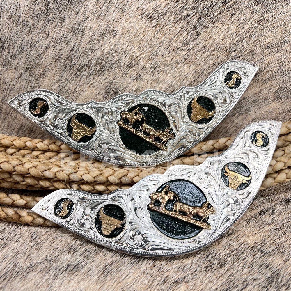 Silver Western Saddle Silver Plate Set