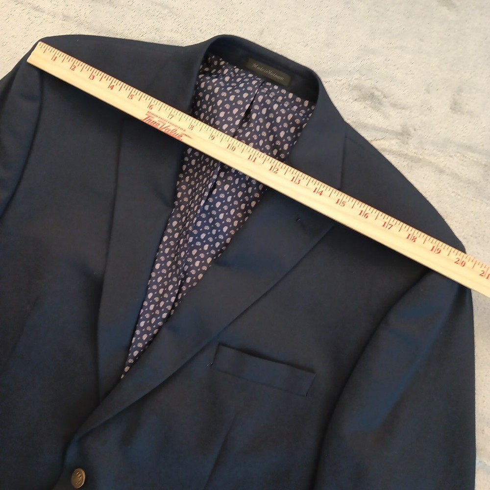 Chaps Blazer Mens 46 Blue Polyester Blend Two Button Single Vent