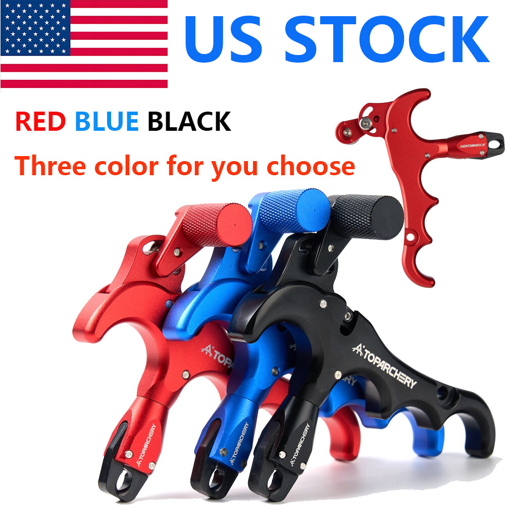 4 Finger 360° Compound Bow Release Aids Trigger Adjustable Auto Hunting Archery
