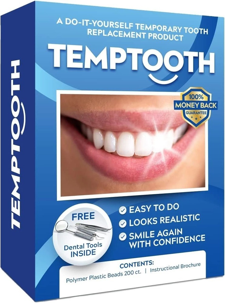 Complete DIY Temporary Tooth Replacement Kit - Create Up to 10 Realistic Teeth